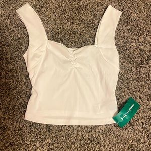SHEIN white stretchy top with a sweetheart neckline